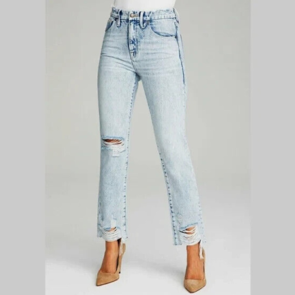 Good American Good Classic High Rise Jeans Light Wash BLUE539 NWT